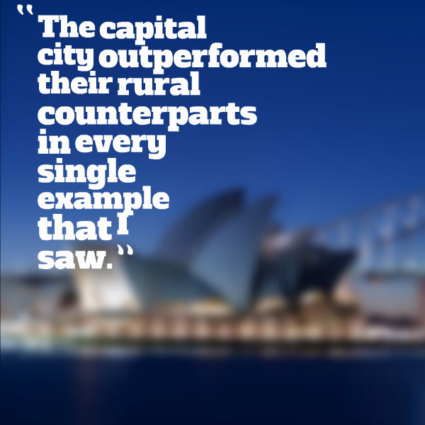 The capital city outperformed their rural counterparts in every single example that I saw.