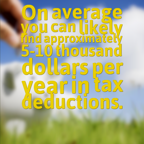 On average you can likely find approximately 5019 thousand dollars per year in tax deductions.
