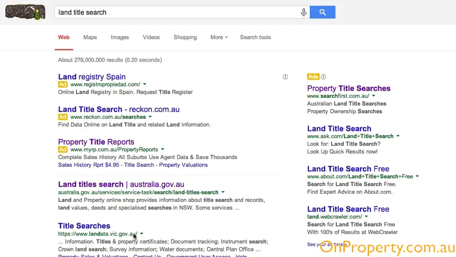 Google Land Title Search