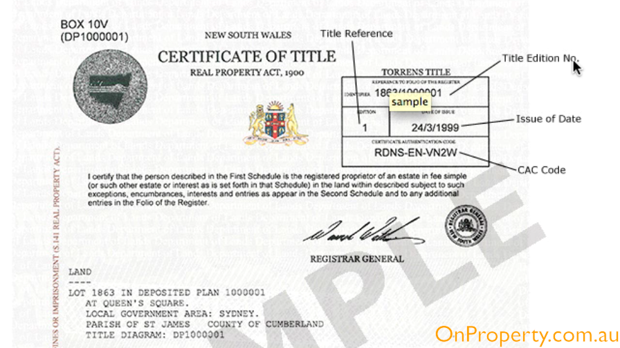 Certificate of title qld